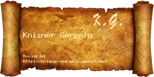 Knizner Gergely névjegykártya